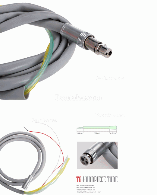 歯科LED付きタービン用 ホース（６ホール）