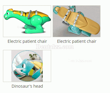 A8000-IB 小児用歯科チェアユニット キッズデンタルユニット 恐竜椅子と笑顔の猫サイドボックス付き