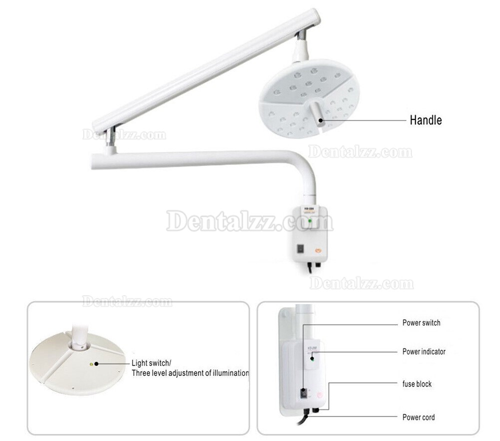 KWS KD-2018B-1 36W Dental LED Shadowless Lamp Wall-Mounted Surgical Light CE