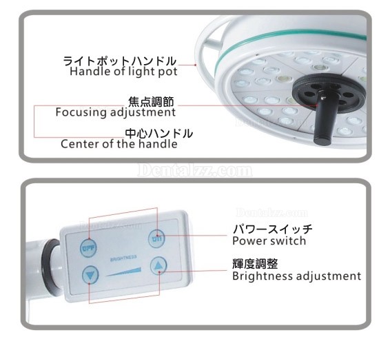 KWS 36LED歯科医療用ライト手術用無影灯照度の深さ調整可能KD-2036D-1(天井取付け)