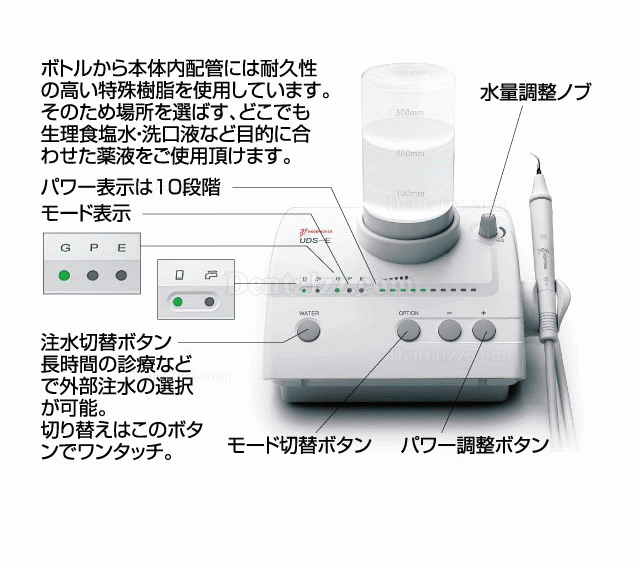 Woodpecker® 超音波スケーラー UDS-E（ボトル付き）